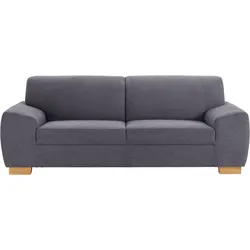 2,5-Sitzer DOMO COLLECTION "Incanto, kubische Formensprache, komfortabel, flache Armlehnen", grau (dunkelgrau), B:220cm H:81cm T:89cm, Sofas