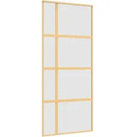 vidaXL Schiebetür Golden 90x205 cm Matt ESG-Glas und Aluminium