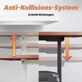 FANZTOOL Schreibtisch-Gestell elektrisch, 2x Bosch Motoren, höhenverstellbar, Memory, USB,Kabelwanne,Schwarz - Schwarz