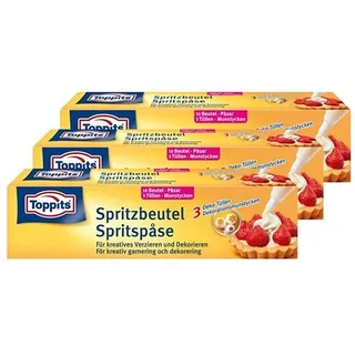 Toppits Spritz-Beutel für kreatives Verzieren undDekorieren (3er Pack)