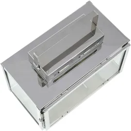 wuuhoo wuuhoo® Laterne Chiara, Gartenbeleuchtung, aus Edelstahl mit Temperglas, Gartenlampe, Windlicht für Innen + Außen - Silber,