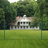 vidaXL Maschendrahtzaun mit Pfosten Stahl 25 x 0,5 m Grün