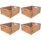 Creative Home Weidenkorb Aufbewahrungskorb 40 x 30 x 15 cm Braun/Beige