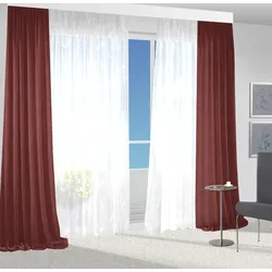 Vorhang VHG "Una" Gr. 5, rot, B:140cm H:245cm, Polyester, Gardinen