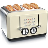 Arendo Toaster 4 Scheiben, 1630 W, Automatik, Edelstahl, Wärmeisolierendes Doppelwandgehäuse, beige