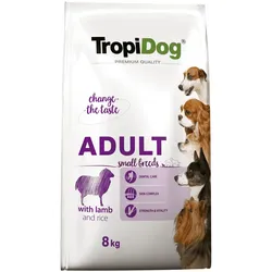 TROPIDOG Premium Adult Small Breeds mit Lamm und Reis 2x8kg