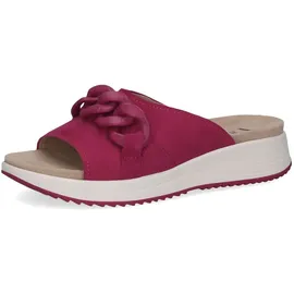CAPRICE Damen Pantoletten aus Leder Bequem, Lila (Fuchsia Suede), 38 EU