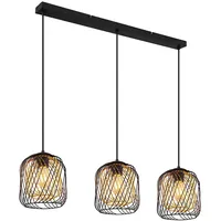 GLOBO Käfig 3-flg. E27 150 cm schwarz gold