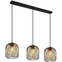 GLOBO Käfig 3-flg. E27 150 cm schwarz gold