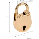 HMF Mini Deko Vorhängeschloss mit Schlüssel, | 3,8 x 2,5 x 1 cm Gold