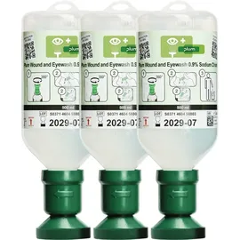 PLUM SAFETY APS Augenspülflasche 0,5l 3 J.(ungeöffnete Flasche) DIN EN15154-4 PLUM