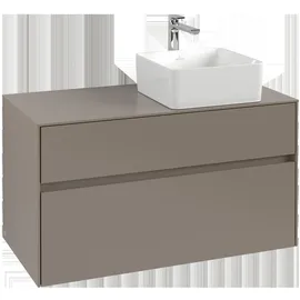 Villeroy & Boch Collaro Waschtischunterschrank C04000VL 100x54,8x50cm, Waschtisch rechts, Volcano black
