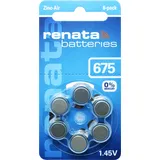 Renata Gr. 675 Hörgerätebatterien 6er Blister PR44 Blau REB 100793