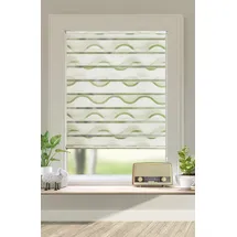 MY HOME Doppelrollo MY HOME "Welle" Gr. 1, grün, B:40cm H:130cm, Polyester, Rollos, Fixmaß, Klemmfix-Duo-Rollo, Doppelrollo "Welle", Klemmträger