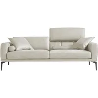 2,5-Sitzer EGOITALIANO "Masu, Designsofa mit erstklassigem Sitzkomfort" Sofas Gr. B/H/T: 218 cm x 95 cm x 97 cm, Leder BULL, mit Rückenfunktion, beige (cremeweiß) inkl. 2 Kissenrollen, Rückenelemente manuell verstellbar, Metallfüße