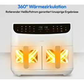 Medion P20 XXL Heißluftfritteuse 8,7 l 2.600 Watt weiß