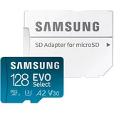 Samsung EVO Select 128GB microSDXC UHS-I Class10 U3 A2 V30 Speicherkarte Adapter