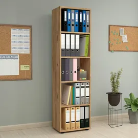 [en.casa] Bücherregal Vara 178 x 49 x 30 cm Beige