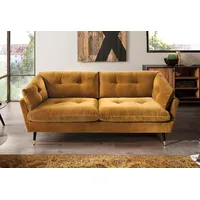 trends by hg 2,5-Sitzer TRENDS BY HG "Japan", gelb (senf), B:206cm H:84cm T:89cm, Sofas, mit Fuß in Holz-Metallkombination, frei im Raum stellbar