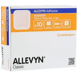 Allevyn Adhesive 7,5x7,5 cm haftende Wun 10 St