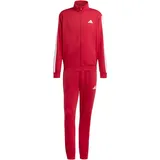adidas M 3S FL TT TS Trainingsanzug Rot/Weiß L