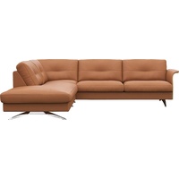 FLEXLUX Ecksofa Glow, super bequem durch hochwertigem Sitzaufbau mit Federkern, L-Form, Skandinavisches Design, In hochwertiger Verarbeitung braun