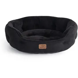 Bedsure Haustierbett – rundes Katzenbett – einfarbig – 51 x 48 x 15 – S – schwarz