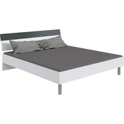 Futonbett WIMEX "Budapest", weiß (weiß, graphit, weiß, graphit), B:189cm H:81cm L:210cm, Betten, Inklusive zweifarbiges Kopfteil, Liegefläche 180x200cm