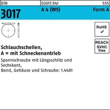 Hörger & Geßler Schlauchschelle DIN 3017 W5 16-27/9 C7 A 4 100 Stück