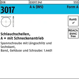 Hörger & Geßler Schlauchschelle DIN 3017 W5 16-27/9 C7 A 4 100 Stück