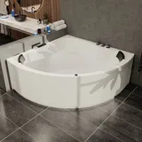 AQUADE Eckbadewanne Koblenz 150x150 Komplett-Set Standard Ab–Überlauf–Garnitur Ohne Nackenkissen Ohne LED–Beleuchtung