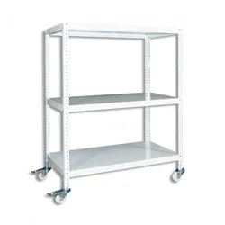 Biedrax Regal mit Rollen Biedrax, weiss - 75 x 130 x 110 cm, 3 Fachböden