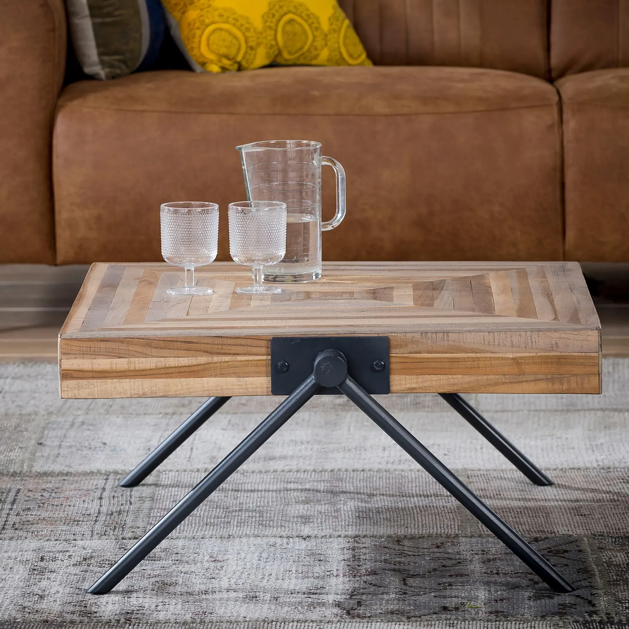 designline »Teca Balance« Teakholz Couchtisch 70x33x70 cm