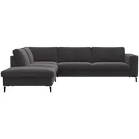 FLEXLUX Ecksofa »Fiore, L-Form, bequem und komfortabel durch hochwertigem Sitzaufbau«, breite Armlehnen, Kaltschaum, Füße Alu+schwarz grau