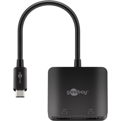 Goobay USB-CTM-Adapter auf 2x HDMITM - USB-CTM-Stecker > HDMITM-Buchse (Typ A)