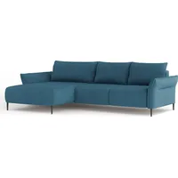 DOMO-HOME Ecksofa mit Schlaffunktion LUIS – Moderne Eckcouch mit Stauraum 255x165cm| Boxspring-Sofa für Wohnzimmer | Bequeme Sitzgelegenheit |Ho... - Blau
