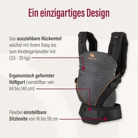 Manduca XT Cotton denimblack-toffee