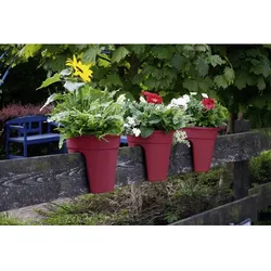 KHW Geländerblumenkasten, Kunststoff (PP), beere, rund - lila