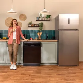 Cecotec Bolero CoolMarket 2D Kühl-Gefrierkombination (465 l, 1855 mm hoch, Silber)