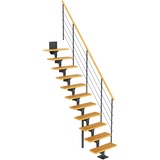 DOLLE Mittelholmtreppe Boston gerade anthrazit 11 Stufen: Buche