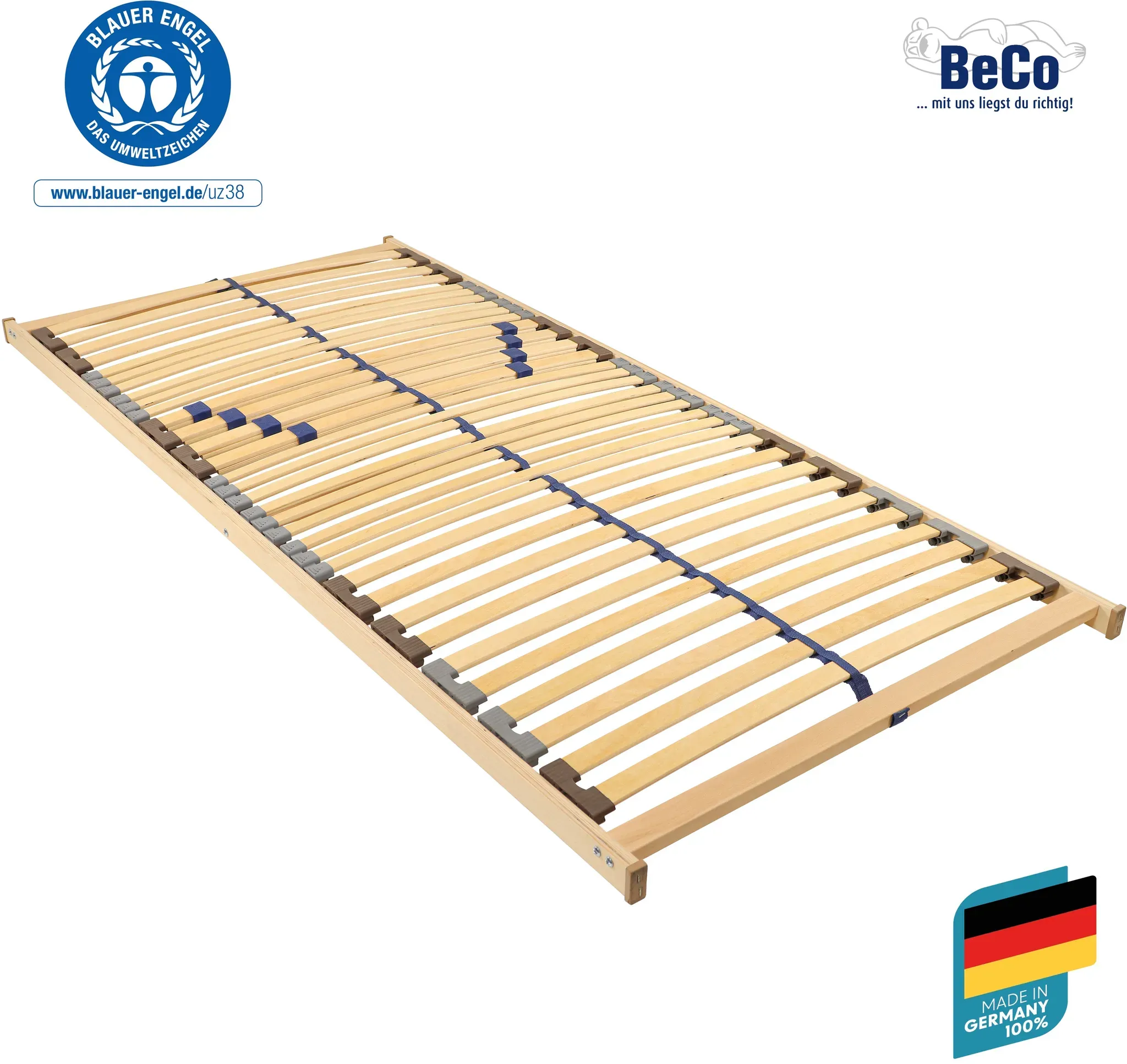 Lattenrost BECO "Blue Line NV", weiß, neutral, B:120cm H:5cm L:200cm, Lattenroste, ausgezeichnet mit dem Blauen Engel