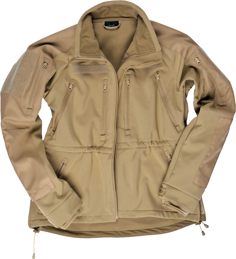 Mil-Tec Softshell Plus, veste en textile - Beige (Coyote) - L