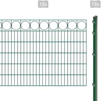 Arvotec Doppelstabmattenzaun »EXCLUSIVE 120 zum Einbetonieren "Ring" mit Zierleiste«, Zaunhöhe 120 cm, Zaunlänge 2 - 60 m 83329357-0 dunkelgrün H/L: 120 cm x 36 m