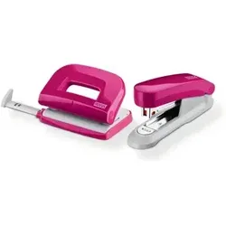 NOVUS 020-1875 Twinset Heftgerät E15/ Locher E 210 fresh pink/grau, im Blister