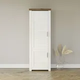 Set One by Musterring Drehtürenschrank "York", weiß (weiß, eiche), B:75cm H:207cm T:42cm, MDF, SET ONE BY MUSTERRING, Schränke, Drehtürenschrank, Typ 03, in 3 Farbvarianten, mit Bügelgriff in silber, B 75 x H 207 cm