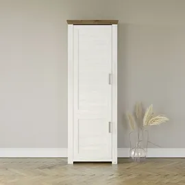 Set One by Musterring Drehtürenschrank "York", weiß (weiß, eiche), B:75cm H:207cm T:42cm, MDF, SET ONE BY MUSTERRING, Schränke, Drehtürenschrank, Typ 03, in 3 Farbvarianten, mit Bügelgriff in silber, B 75 x H 207 cm