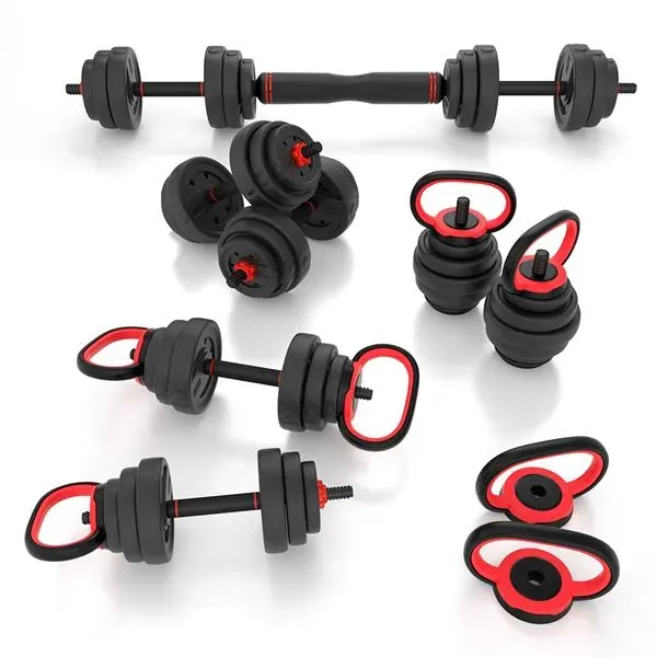 HMS Fitness SGX120 (2 Teile) Pro Set 6-in-1 Set mit Gewichten 20kg