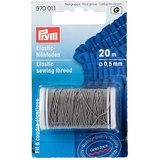 Prym 970011 Elastic-Nähfaden 0,5 mm hellgrau, Polyester, grau, Ø 0,5mm, 20