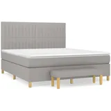 vidaXL Boxspringbett mit Matratze Hellgrau 160x200 cm Stoff1358397