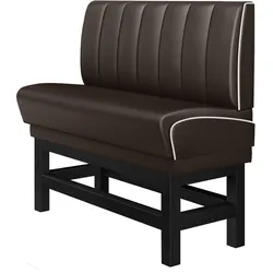 Diner Hochbank | Braun | B:H 160 x 133 cm | Gestreift | Leder | American Diner Möbel, Bistro Hochbank, Thekenbank